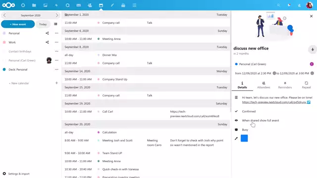 Nextcloud's Unified Search in action